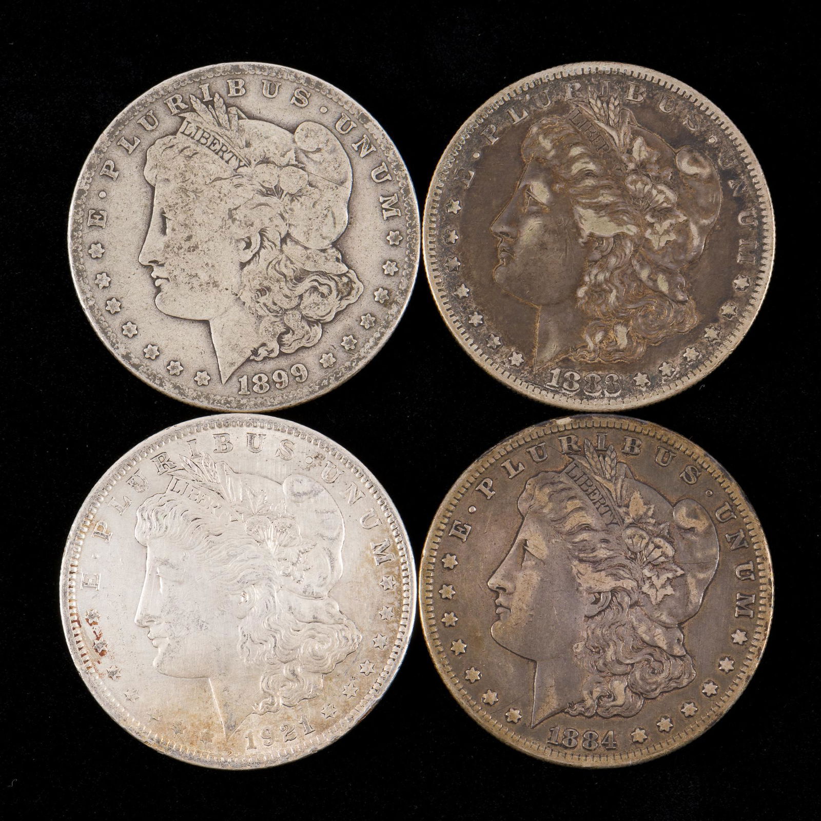 4 Morgan Silver Dollars Incl 1883-S (1 of 2)