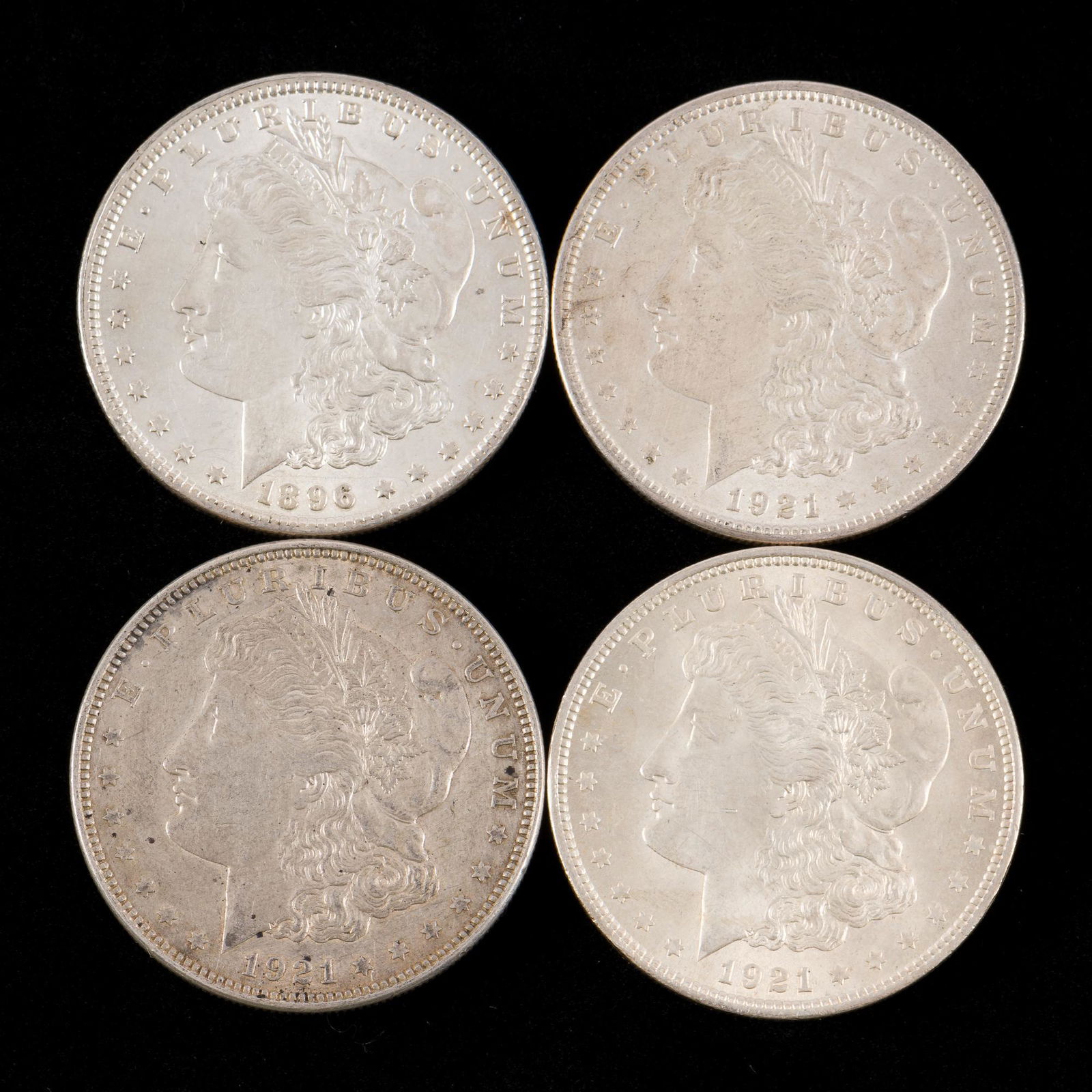 4 Morgan Silver Dollars Incl 1896 (1 of 2)