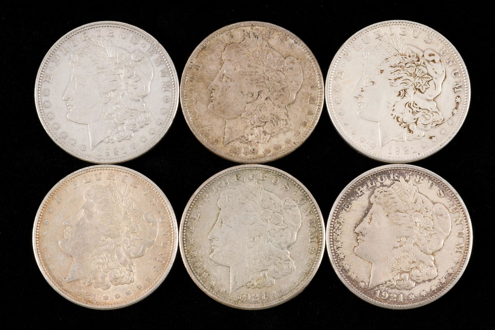 6 Morgan Silver Dollars Incl 1889 (1 of 2)