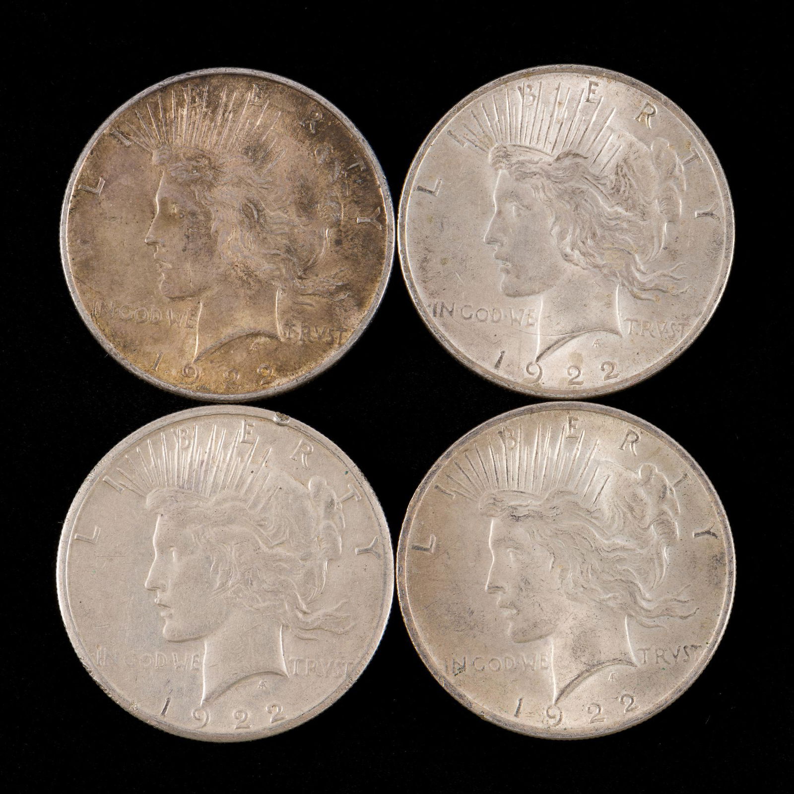 4 1922 Peace Silver Dollars (1 of 2)
