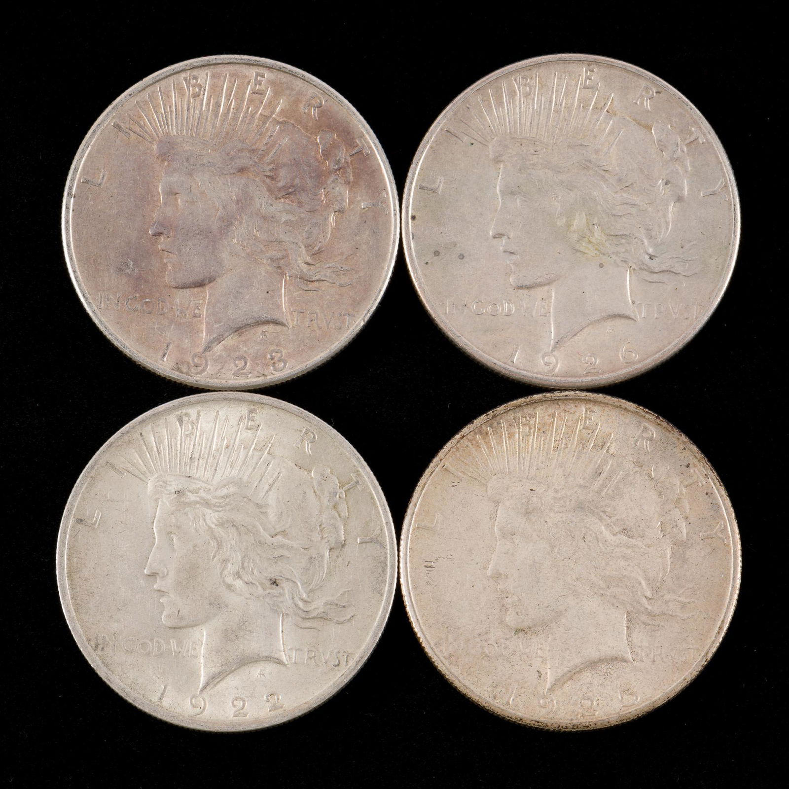 4 Peace Silver Dollars Incl 1923-D (1 of 2)