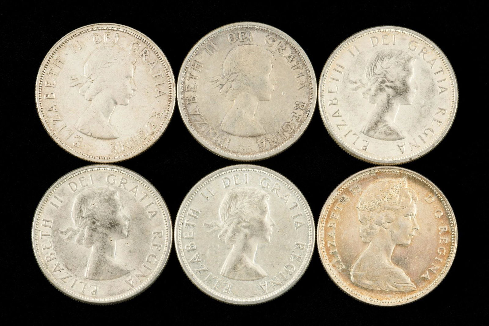 6 Canadian Silver Dollars Incl 1960 (1 of 2)