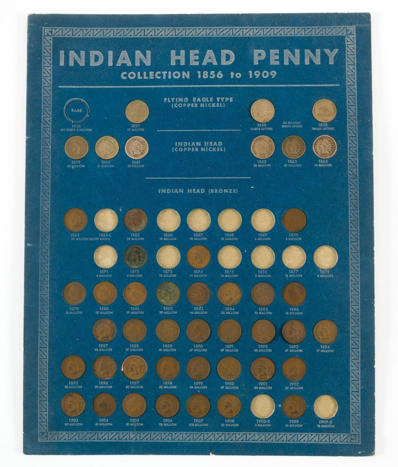 45 Indian Head Cents (1857 - 1909) (1 of 3)