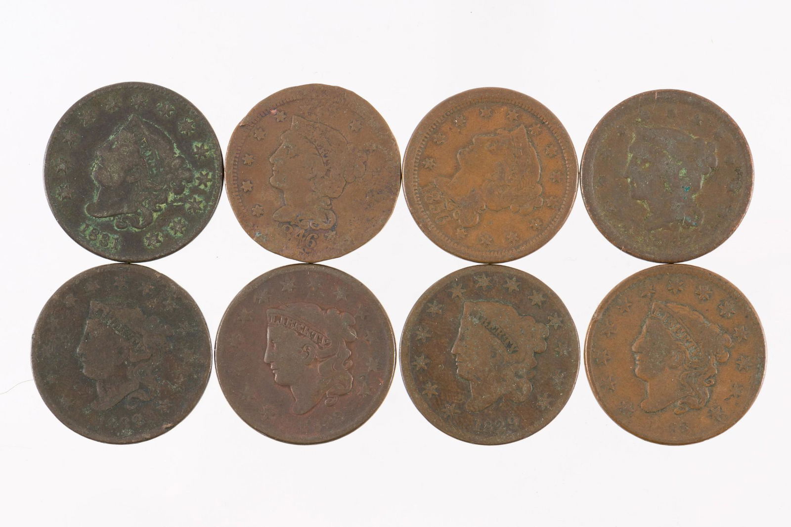 8 Large Cents Incl 1832 (1 of 2)
