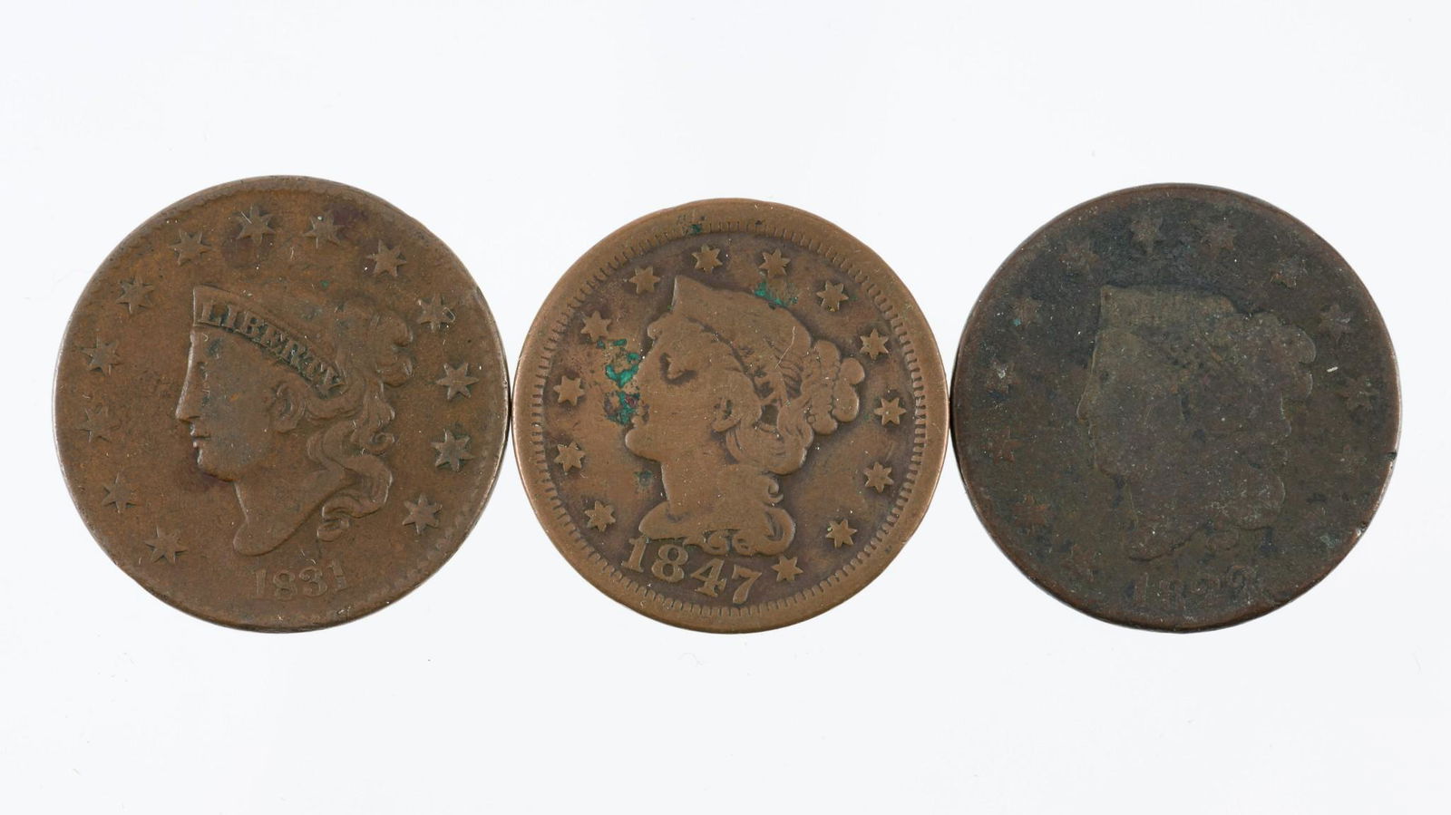 3 Large Cents Incl 1822 (1 of 2)