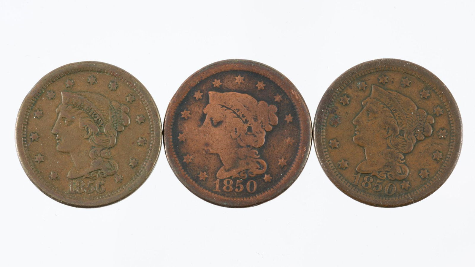 3 Large Cents Incl 1856 (1 of 2)