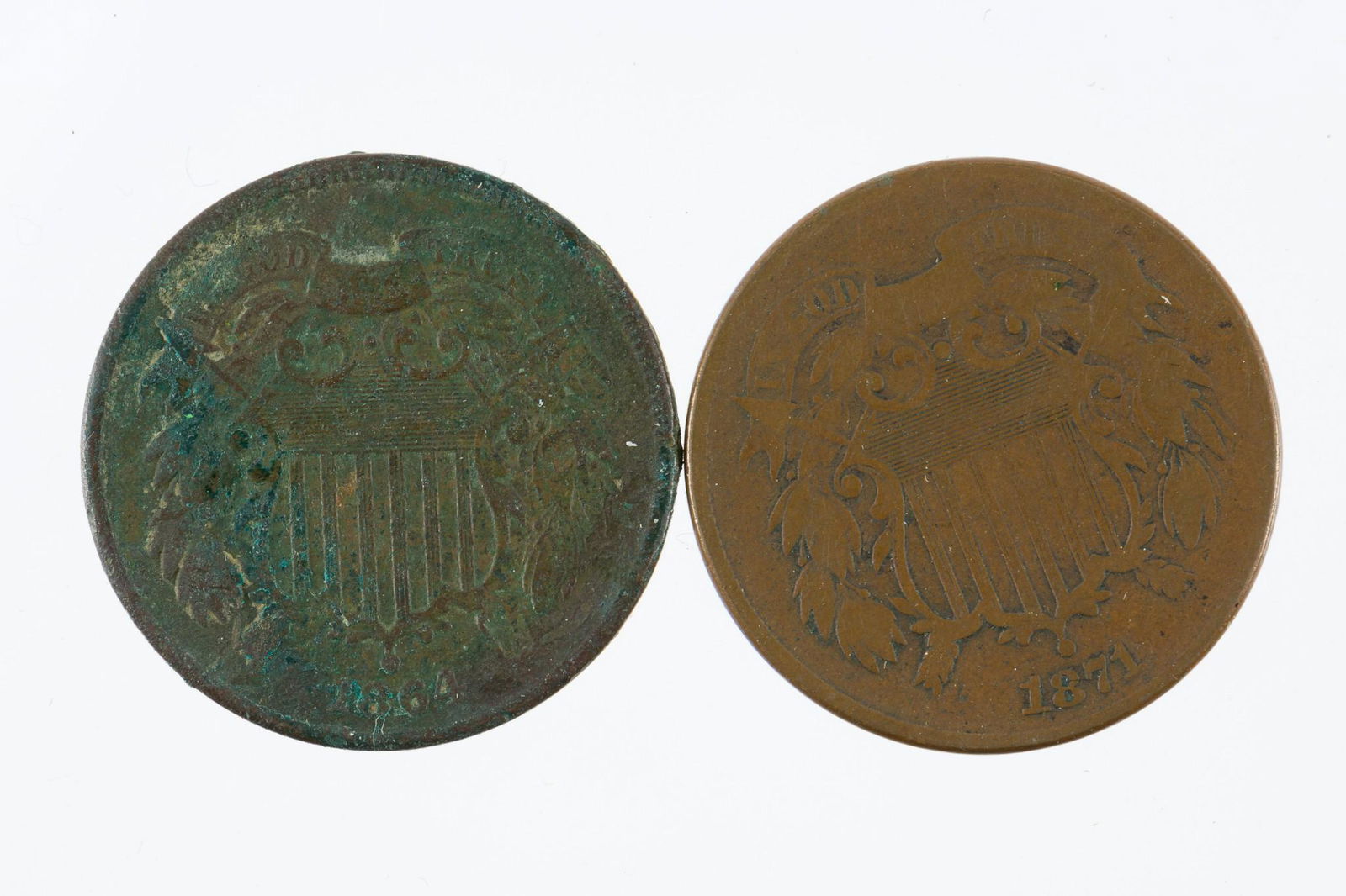 1864 and 1871 2 Cent Pcs (1 of 2)