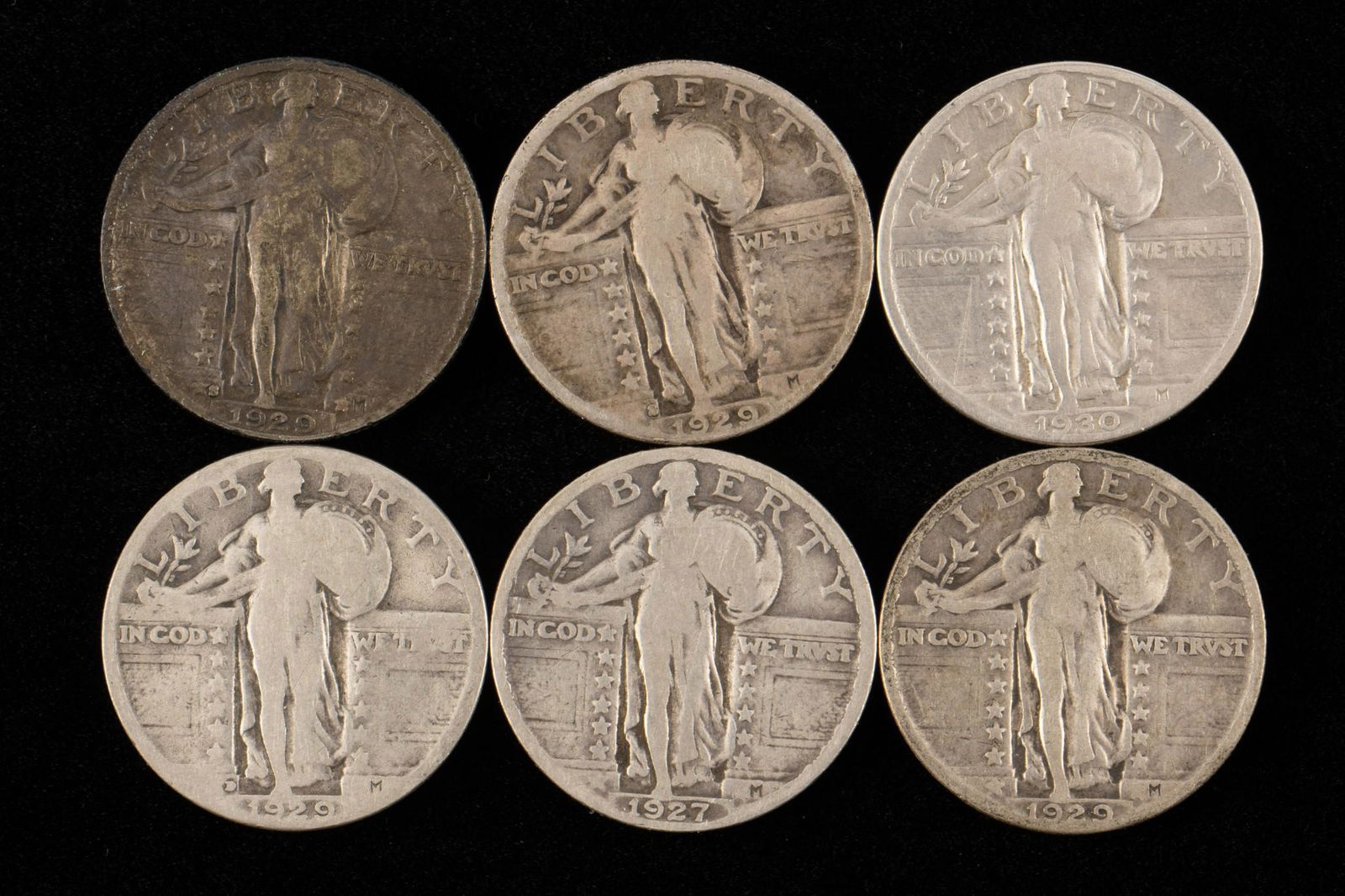 6 Standing Liberty Quarters Incl 1927 (1 of 2)