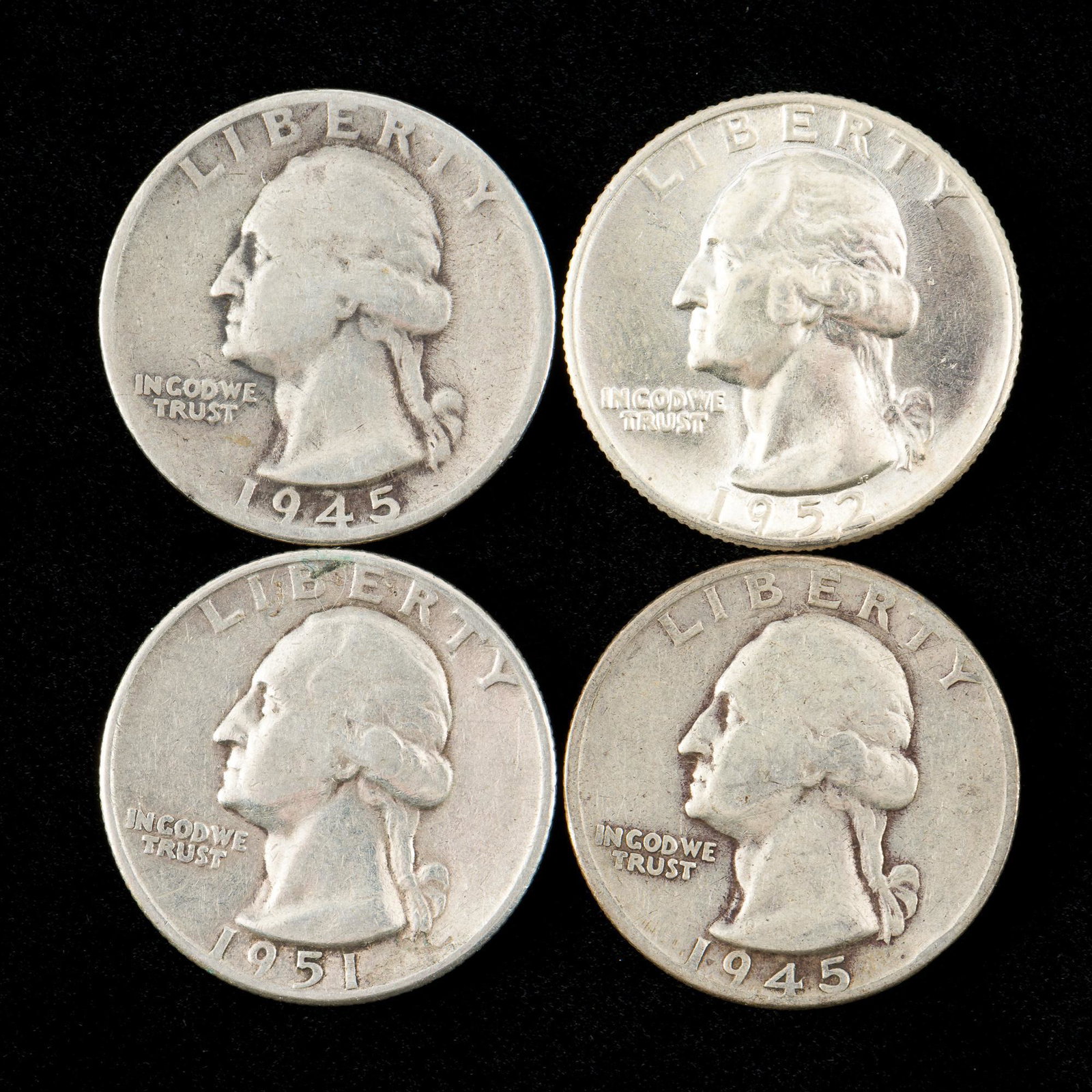 4 Washington Quarters Incl 1945 (1 of 2)