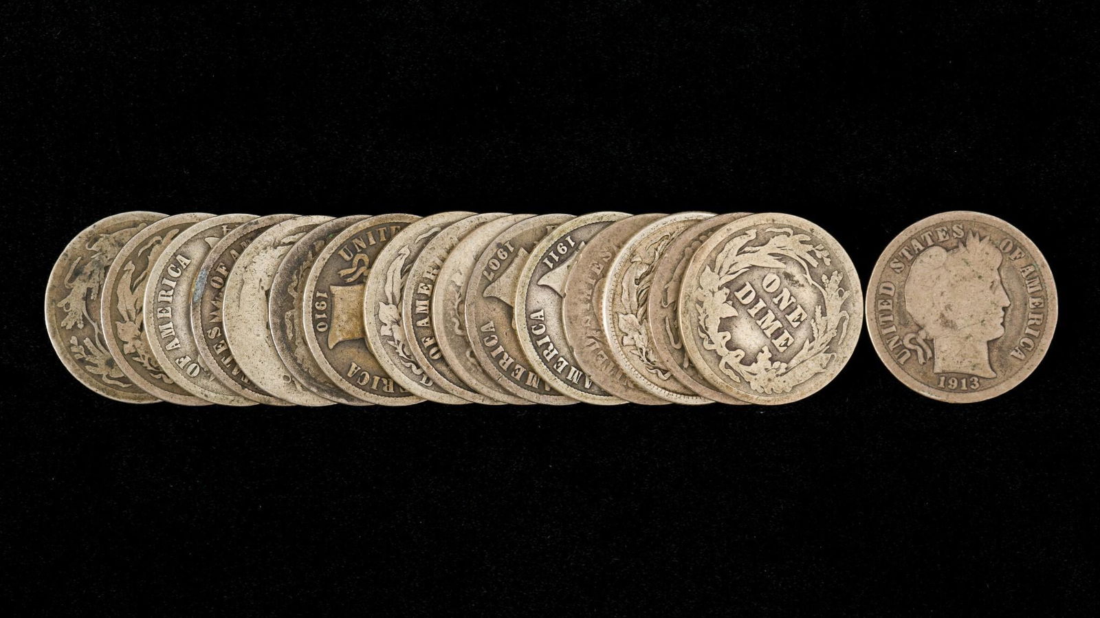 17 Barber Dimes (1899-S - 1913) (1 of 1)