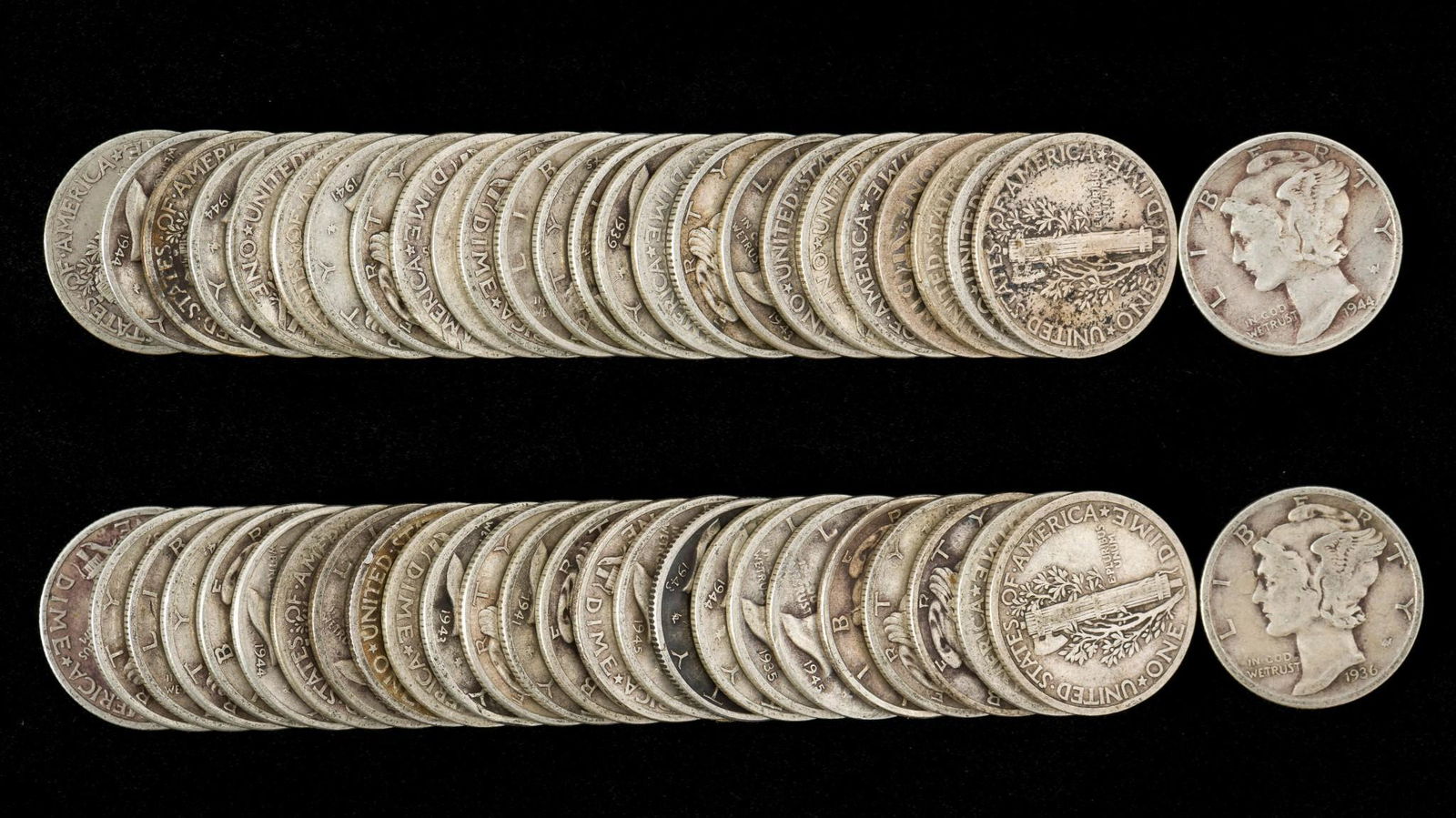 52 Mercury Dimes (1930 - 1945) (1 of 1)