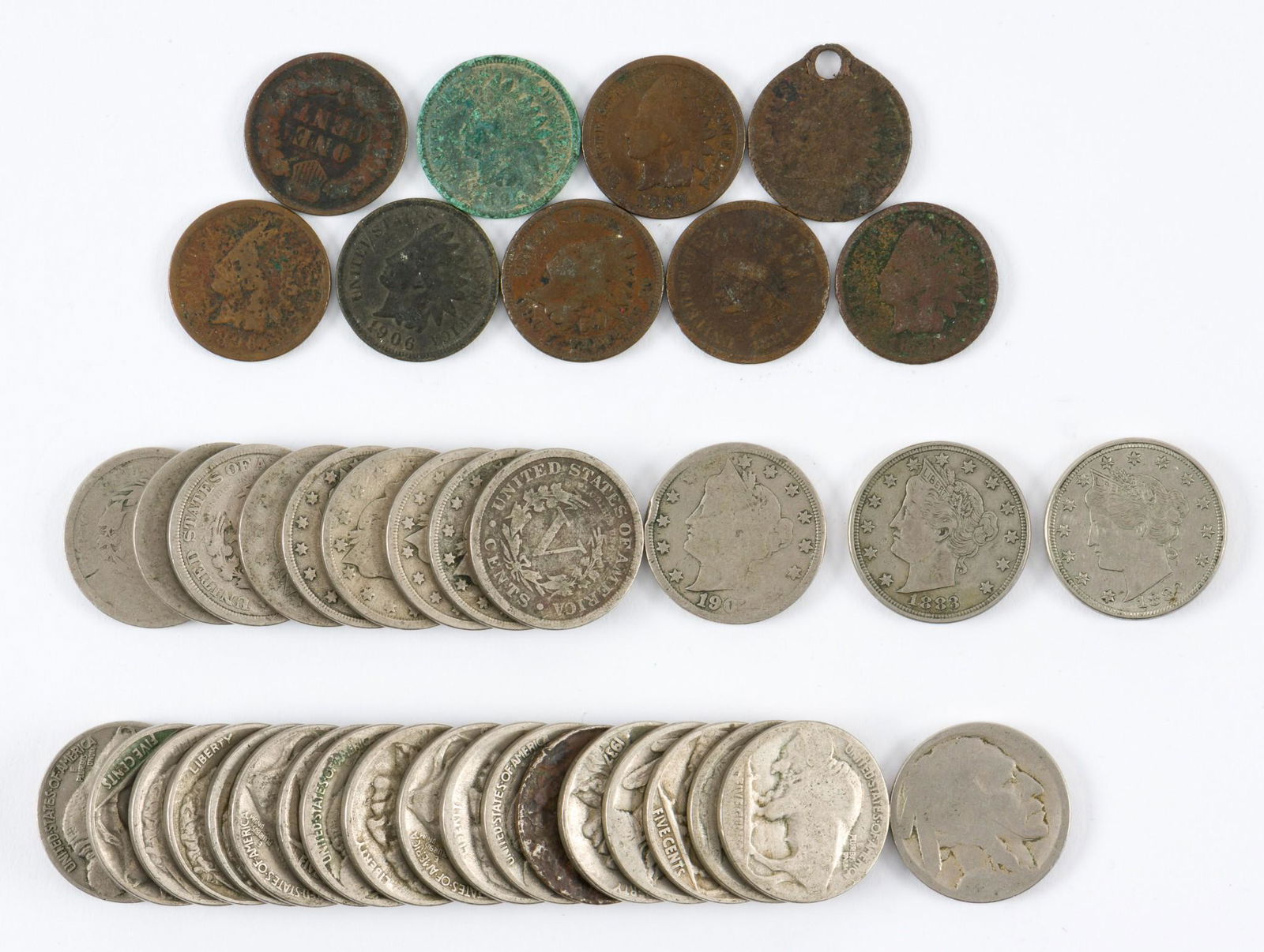 40 U.S. Type Coins Incl 9 Indian Cents (1 of 6)