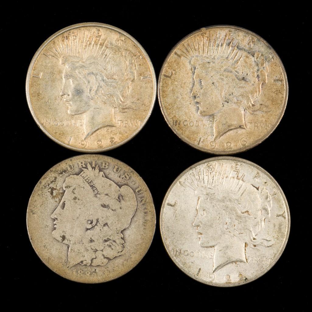 4 U.S. Silver Dollars Incl 1884-O (1 of 2)