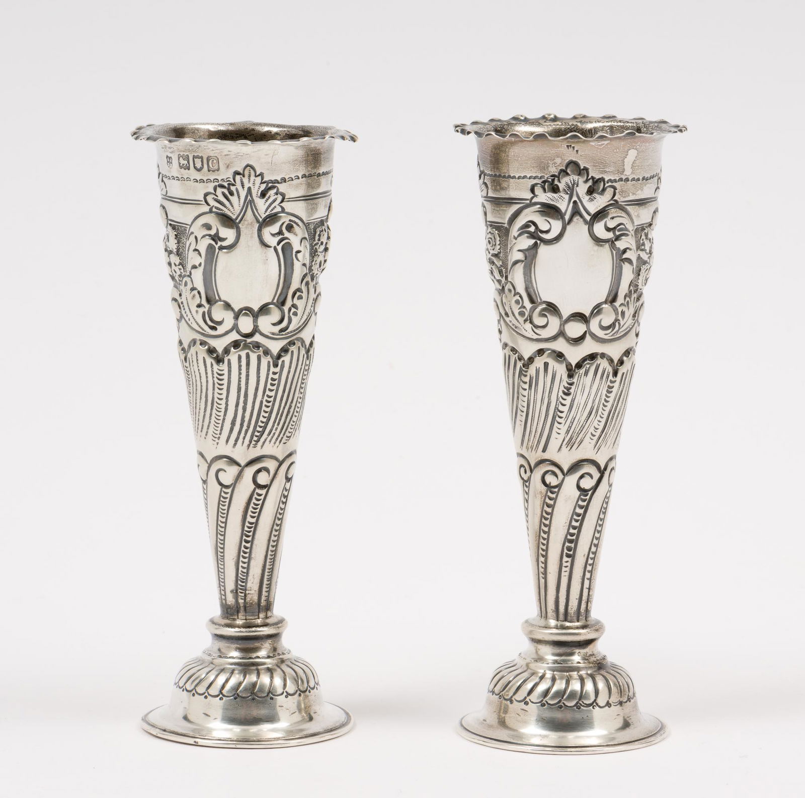Pair George Jackson & David Fullerton Weighted Sterling Vases (1 of 5)