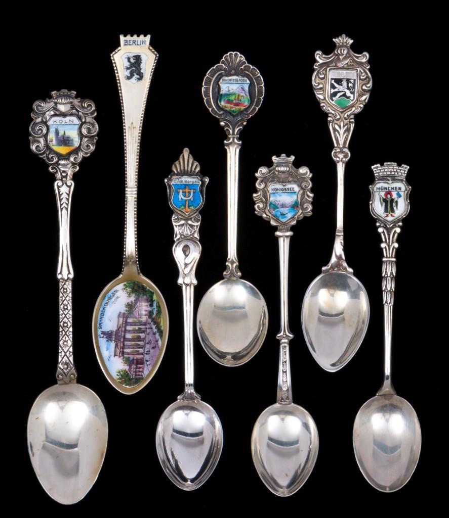 7 German 800 Silver Souvenir Spoons (1 of 20)