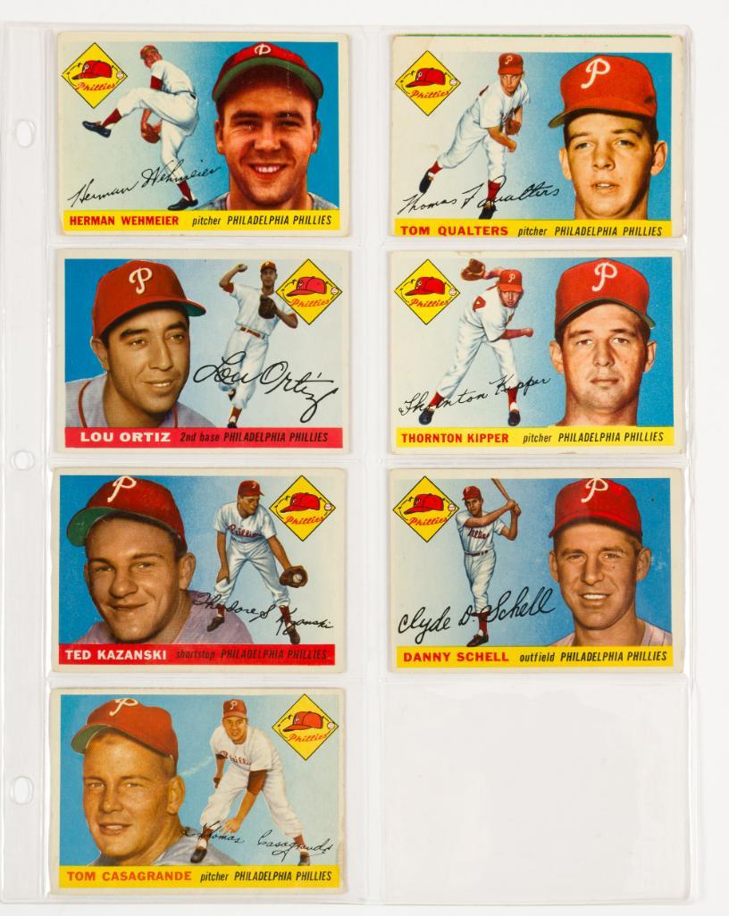 7 1955 Vintage Topps Baseball Cards (1 of 2)