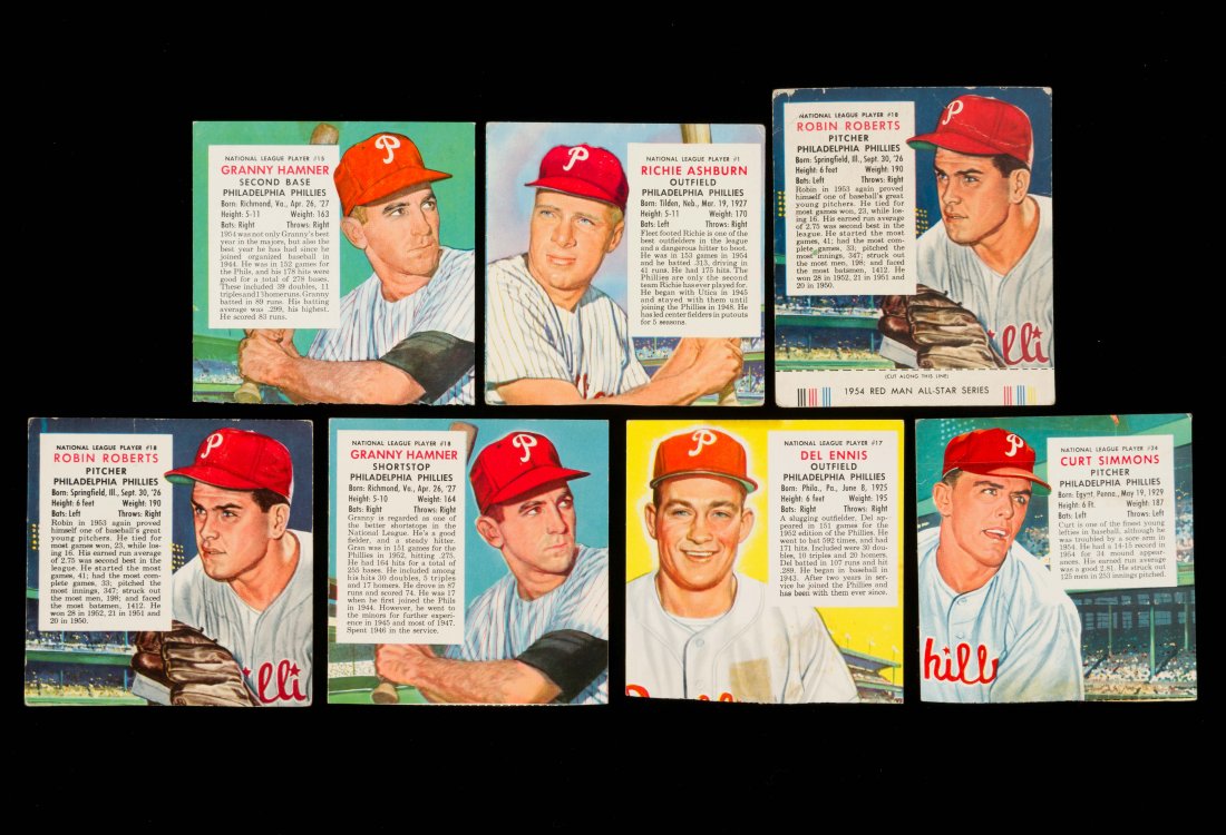 7 Vintage Red Man Baseball Cards (1 of 2)