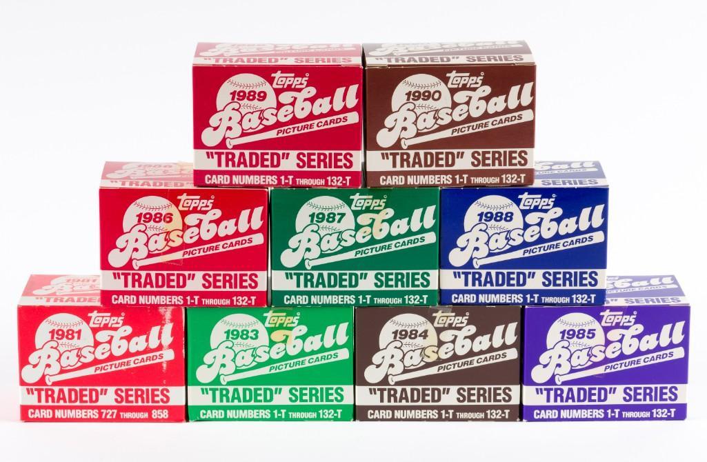 9 Topps Baseball Card Traded Sets (1 of 2)