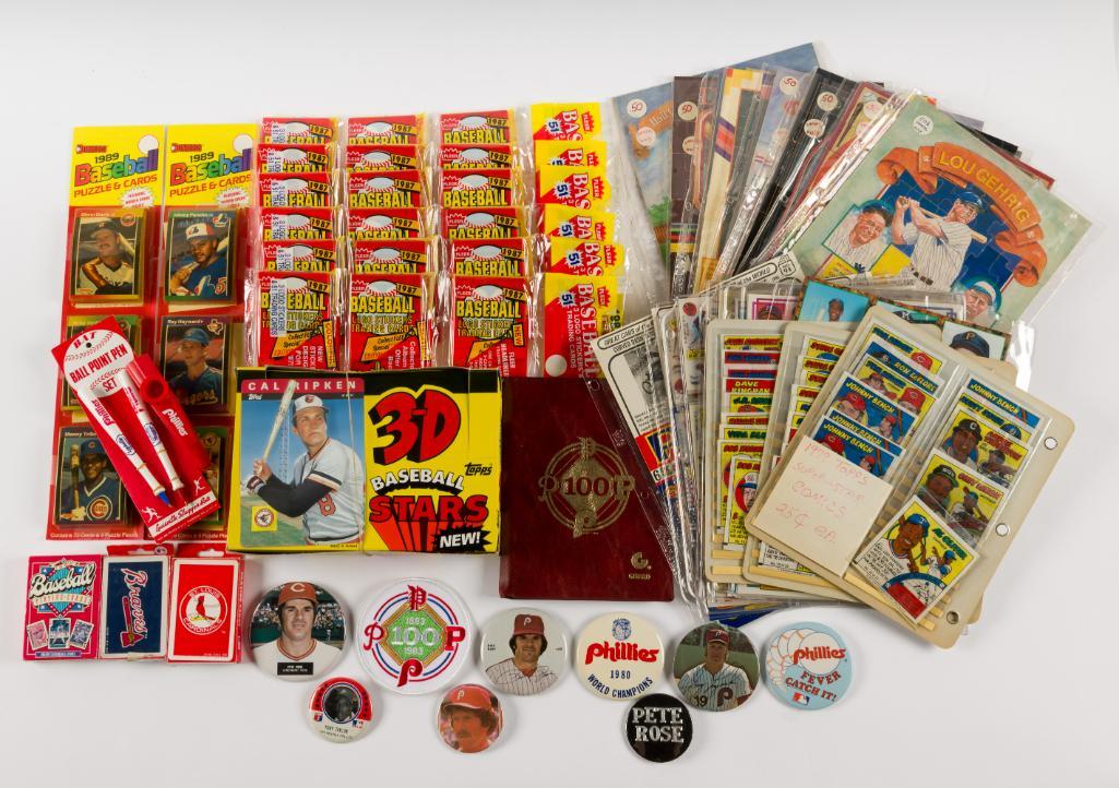 51 Pcs Various Baseball Memorabilia Incl Donruss Puzzle Sets (1 of 9)