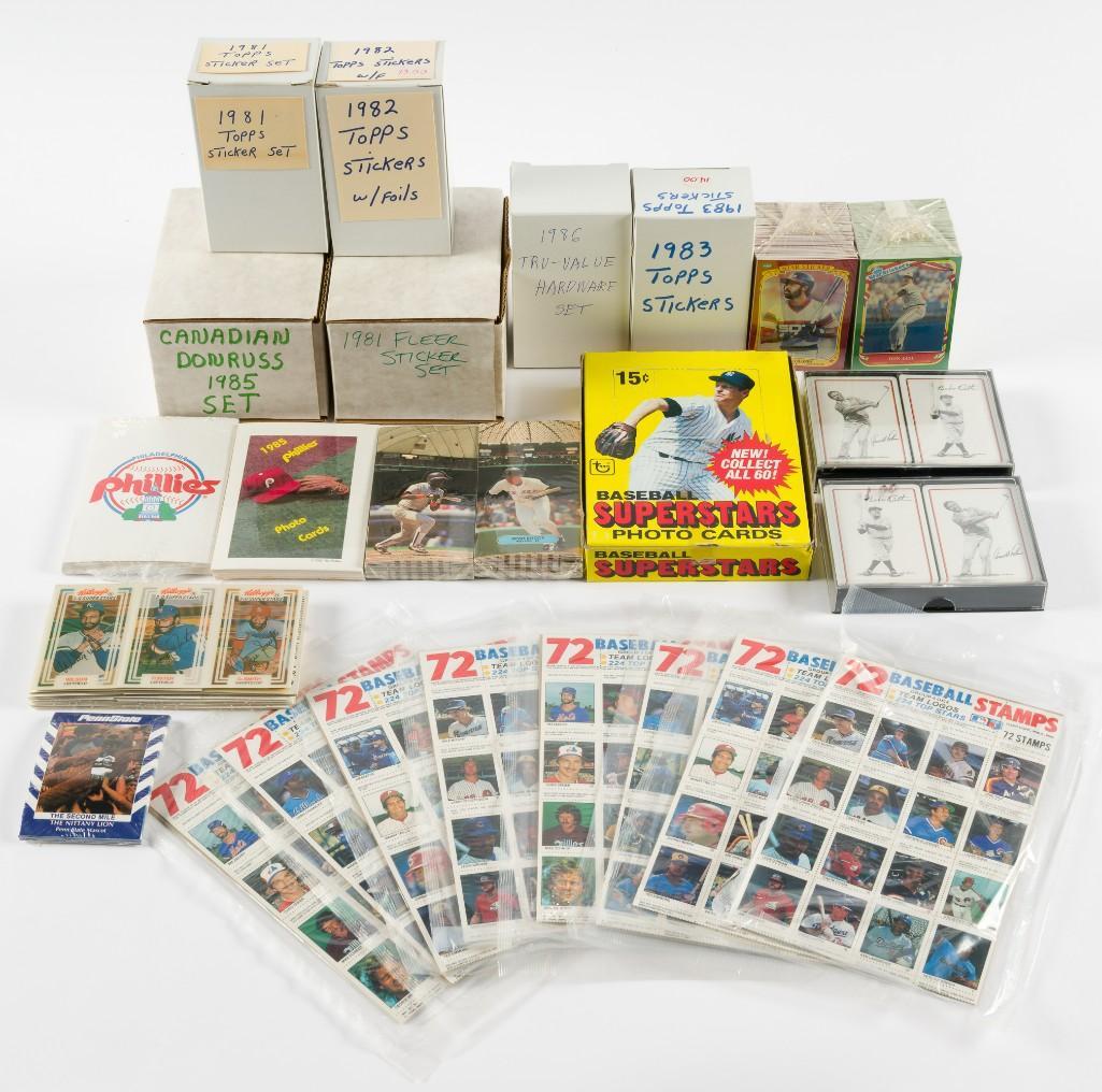 Collection Small Baseball Card Sets Incl 1981 Topps Sticker Sets (1 of 6)