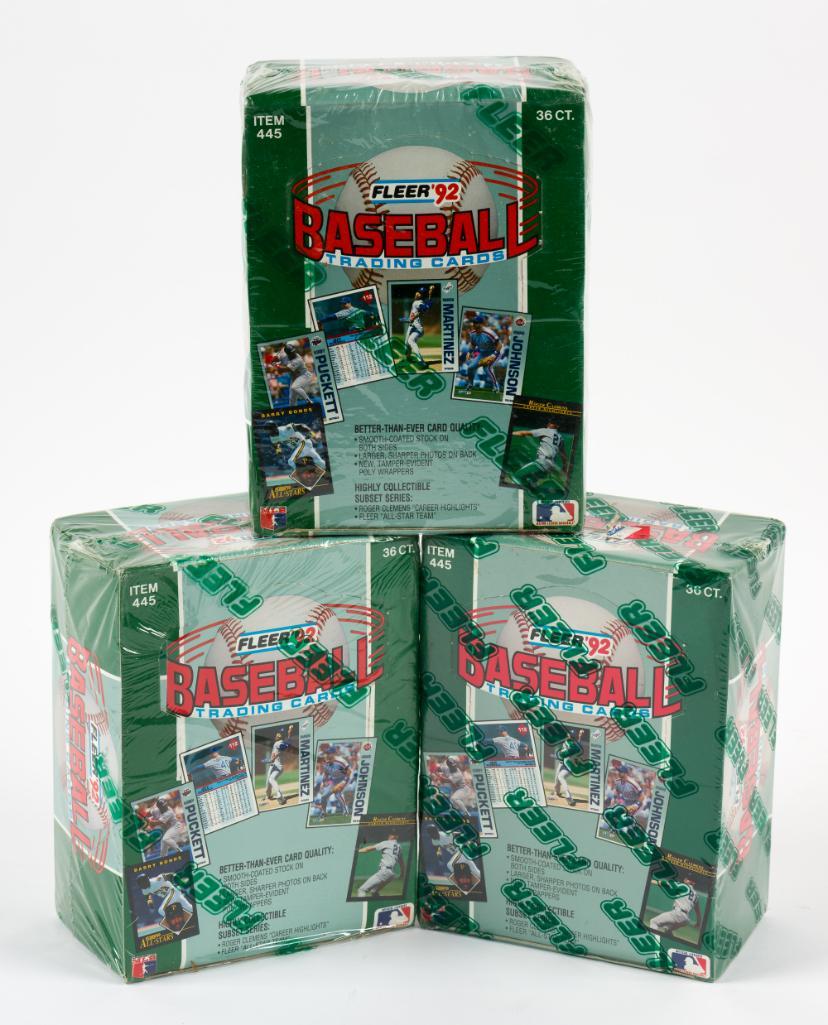 3 1992 Fleer Baseball Unopened Boxes (1 of 2)