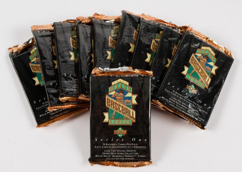 10 1993 Upper Deck Baseball Unopened Foil Packs (1 of 1)