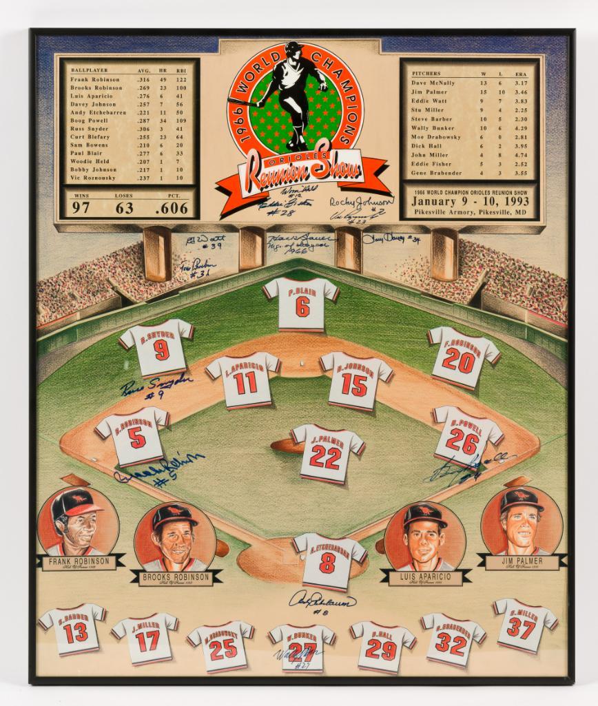Signed 1966 Baltimore Orioles World Series Reunion Show Poster (1 of 6)