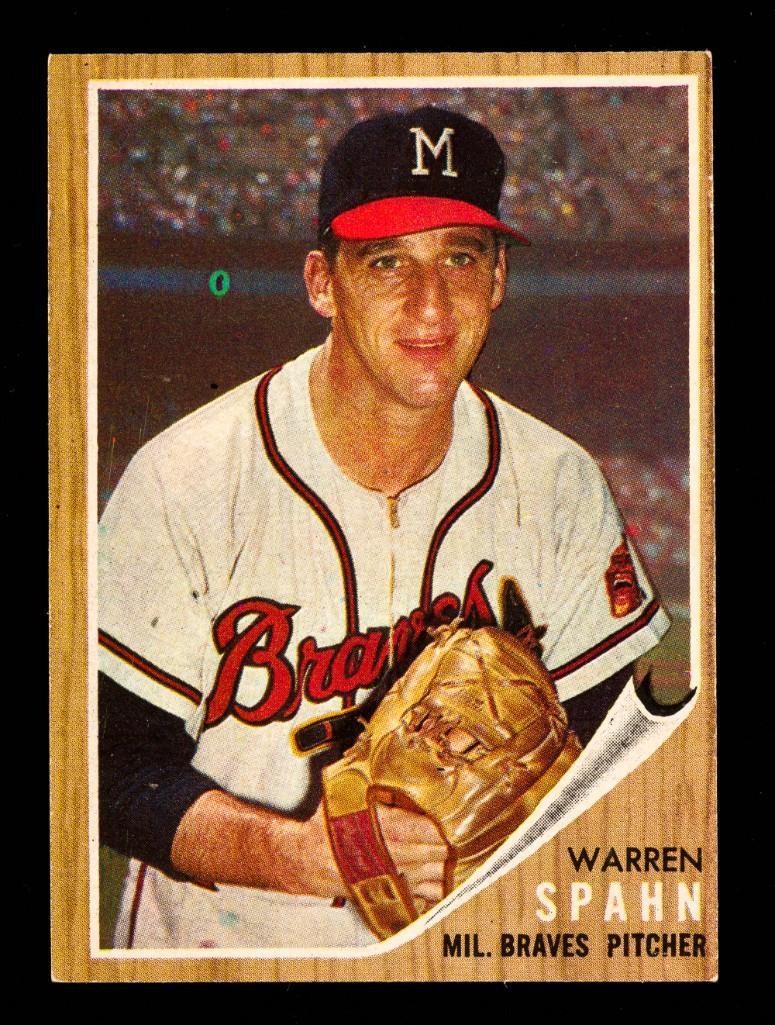 1962 Topps Warren Spahn Baseball Card #100 (1 of 2)
