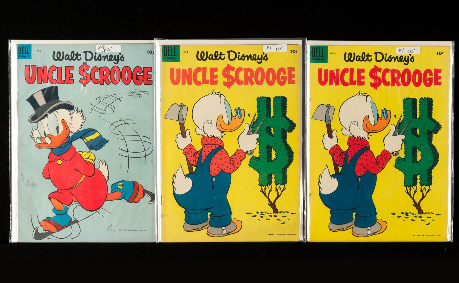 3 Walt Disney's Uncle Scrooge #8 and #9, 1955 (1 of 2)