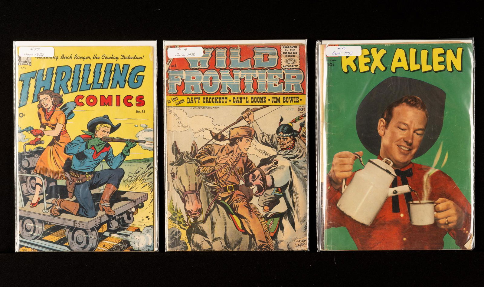 4 Golden Age Western Comics Incl Wild Frontier & Others (1 of 2)