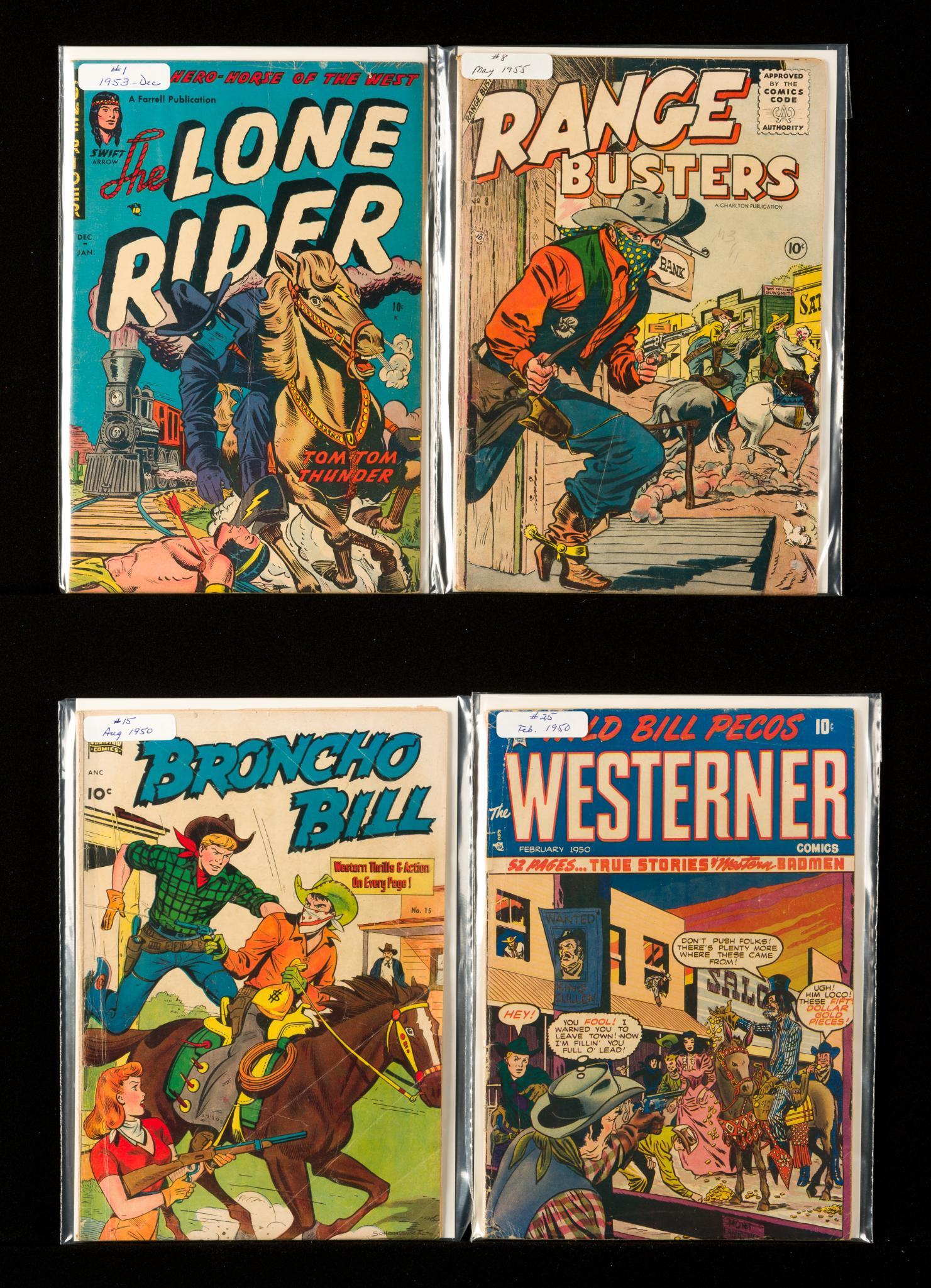 4 Golden Age Western Comics Incl Lone Rider & Others (1 of 2)