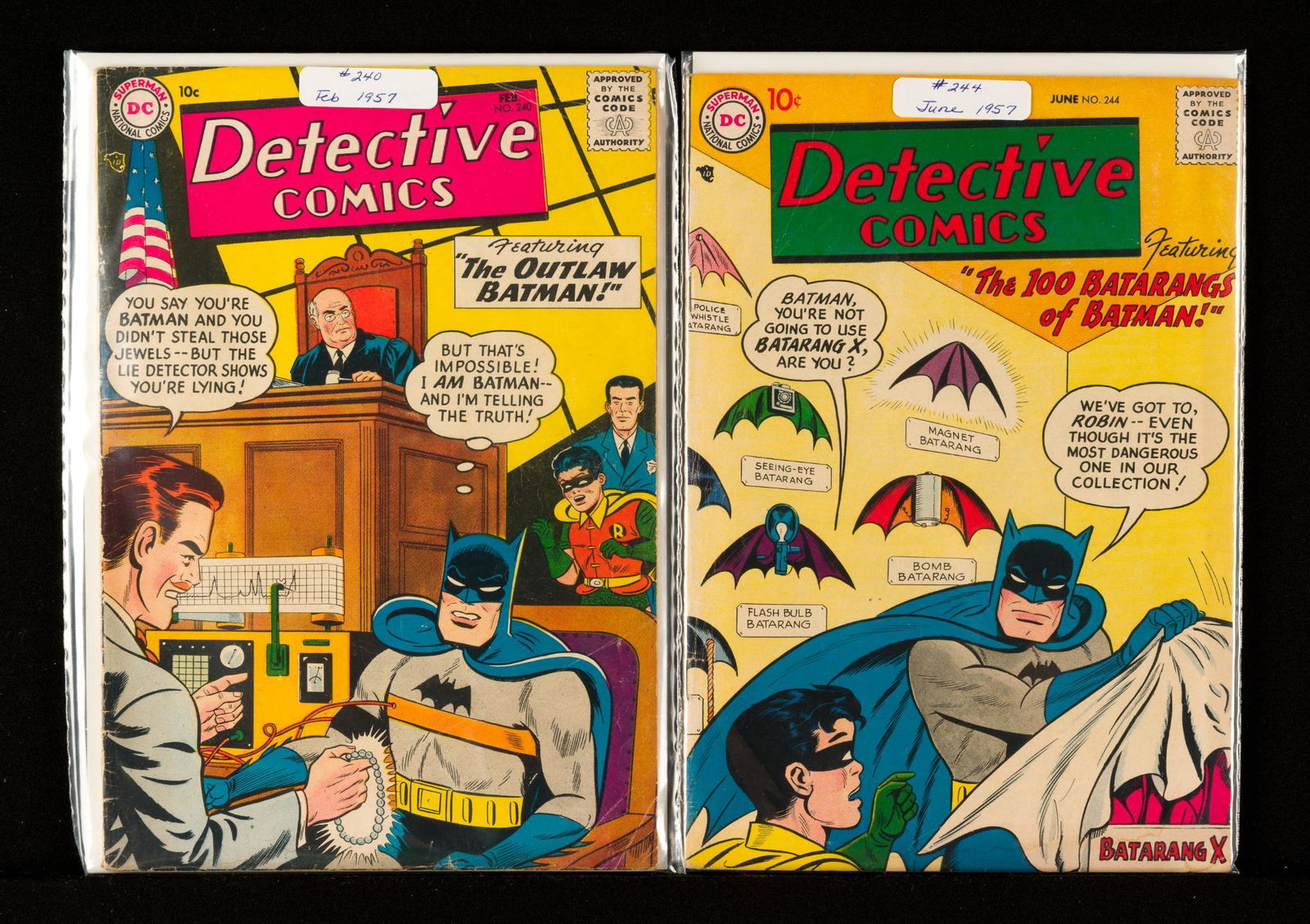 2 Detective Comics # 240 and #244, 1957 (1 of 1)