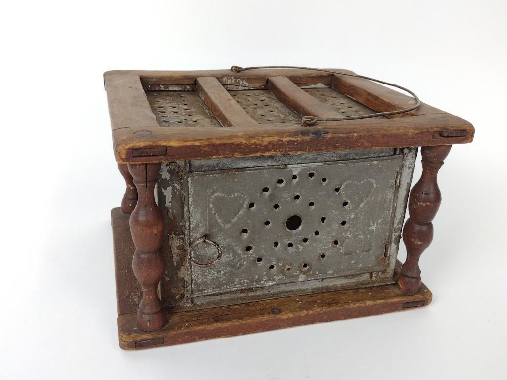 Antique Punch Tin Foot Warmer (1 of 4)