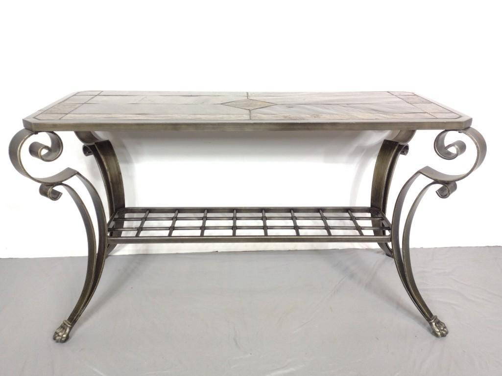 Stone Top Metal Sofa Table (1 of 5)