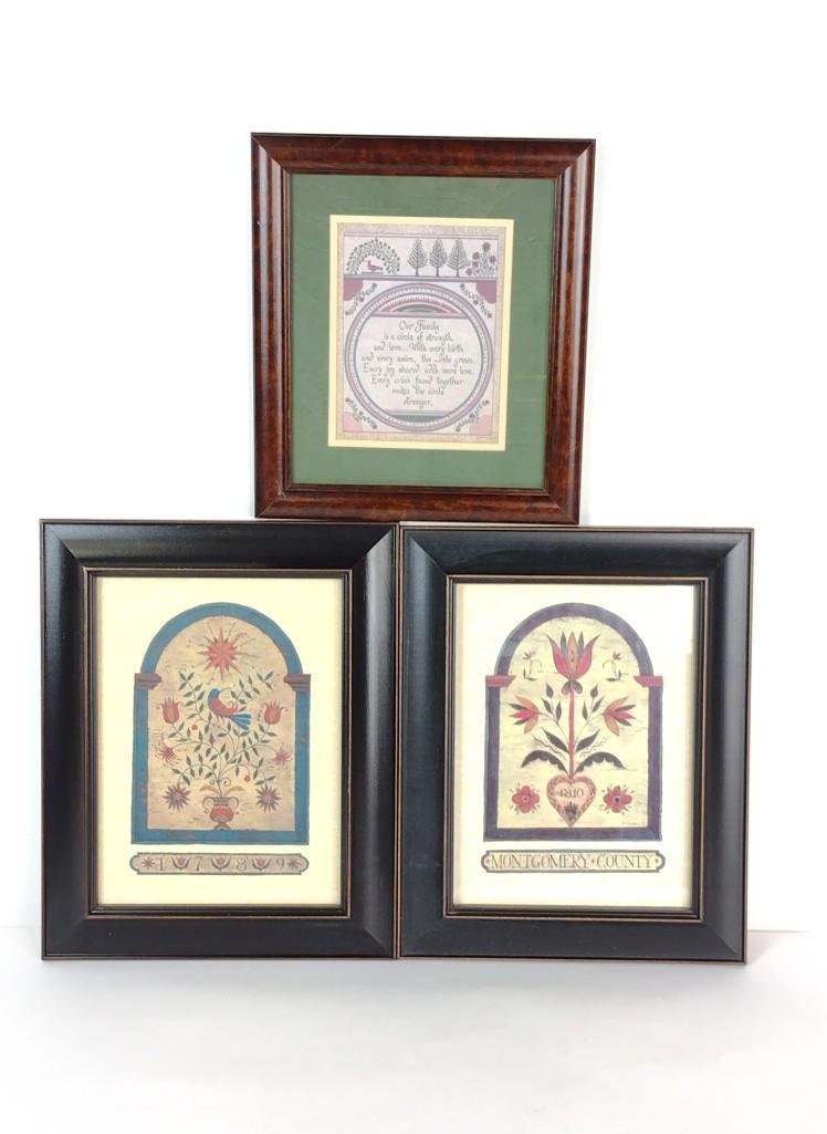 3 Pcs Robert Enders Folk Art Prints incl Montgomery County (1 of 10)