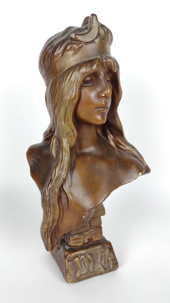 Art Nouveau Plaster "Diane" Bust (1 of 7)