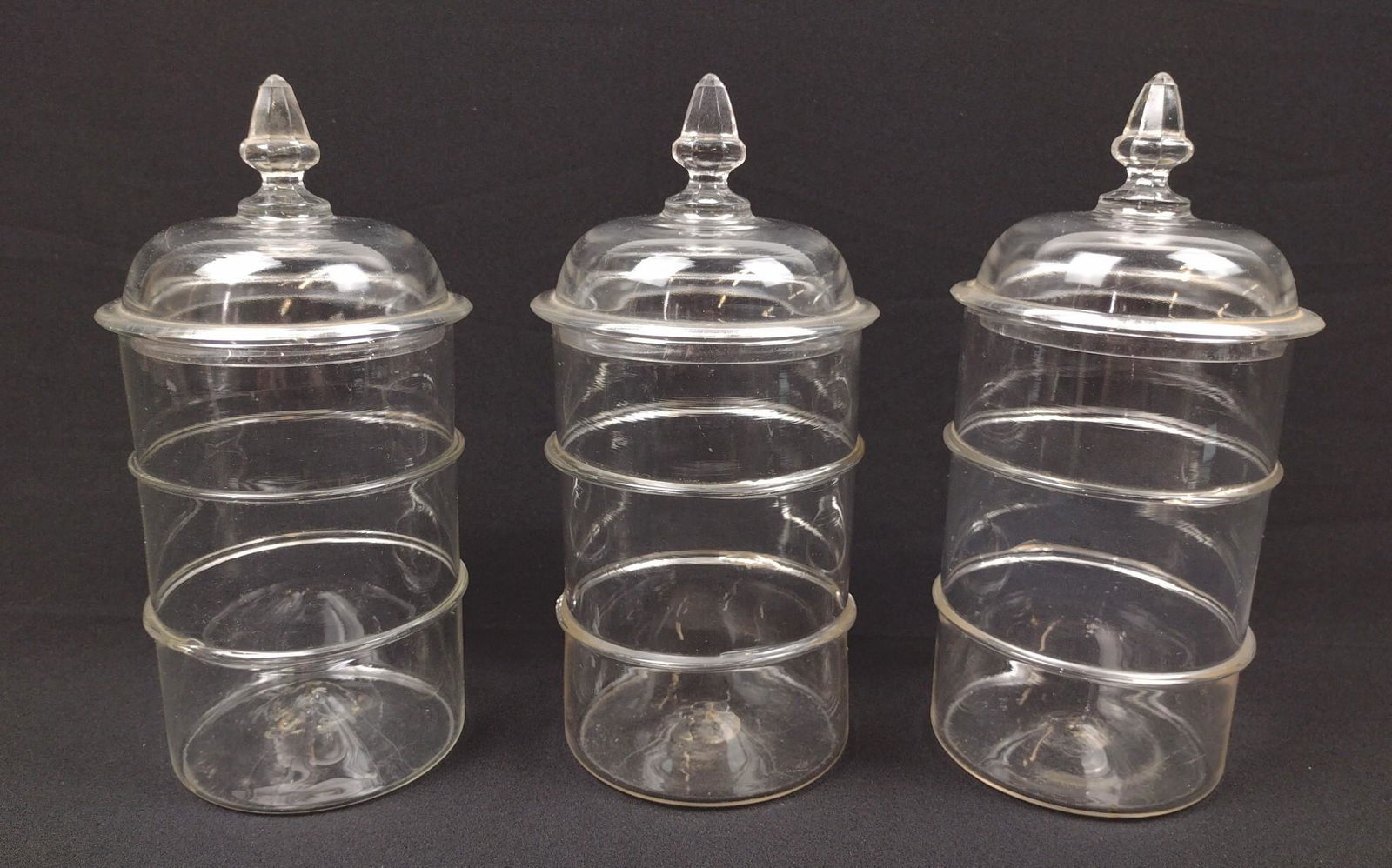 3 Blown Glass Canisters (1 of 7)