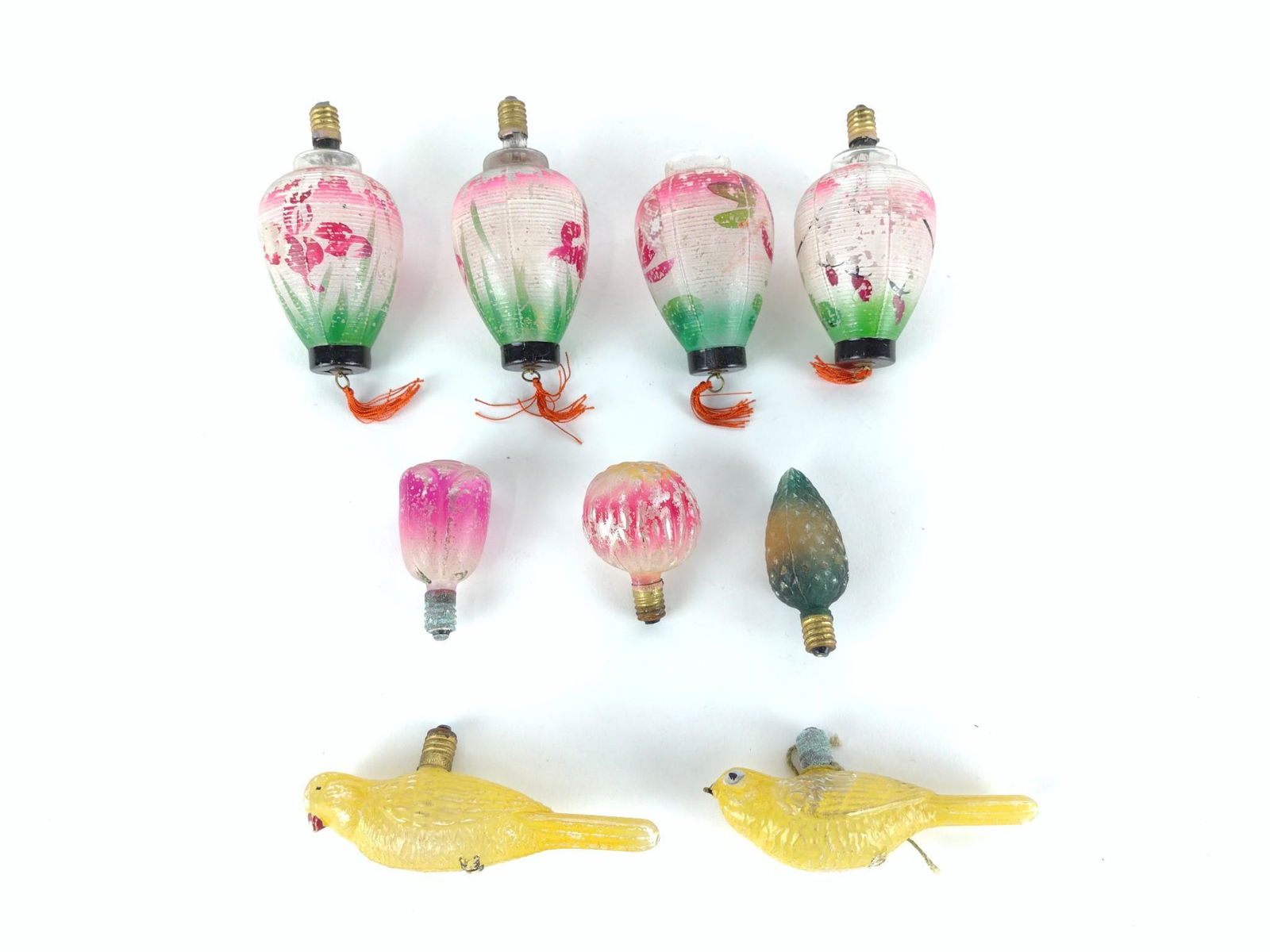 9 Antique Painted Christmas Light Bulbs (1 of 2)