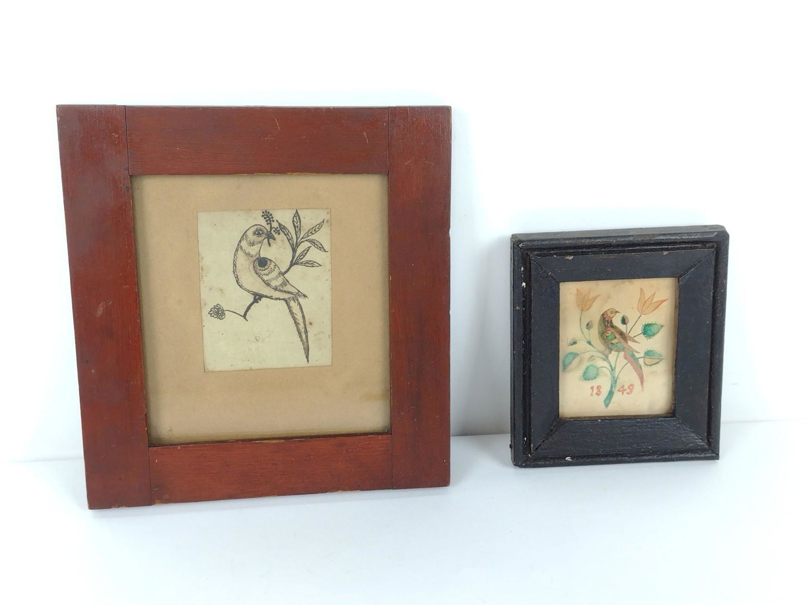 2 Antique Folk Art Bird Drawings (1 of 5)
