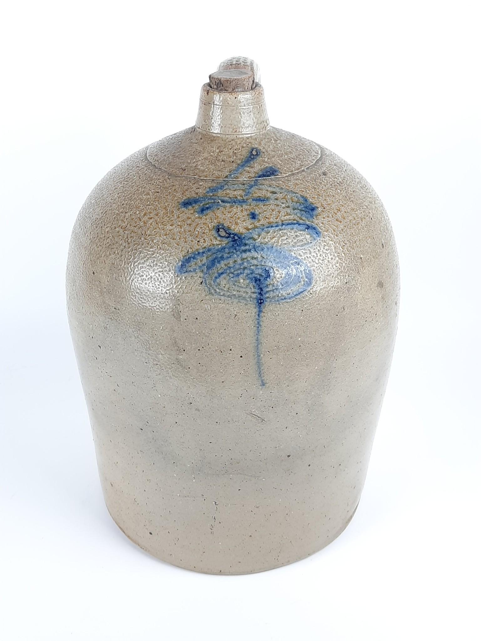 4 Gallon Cobalt Decorated Stoneware Jug (1 of 3)