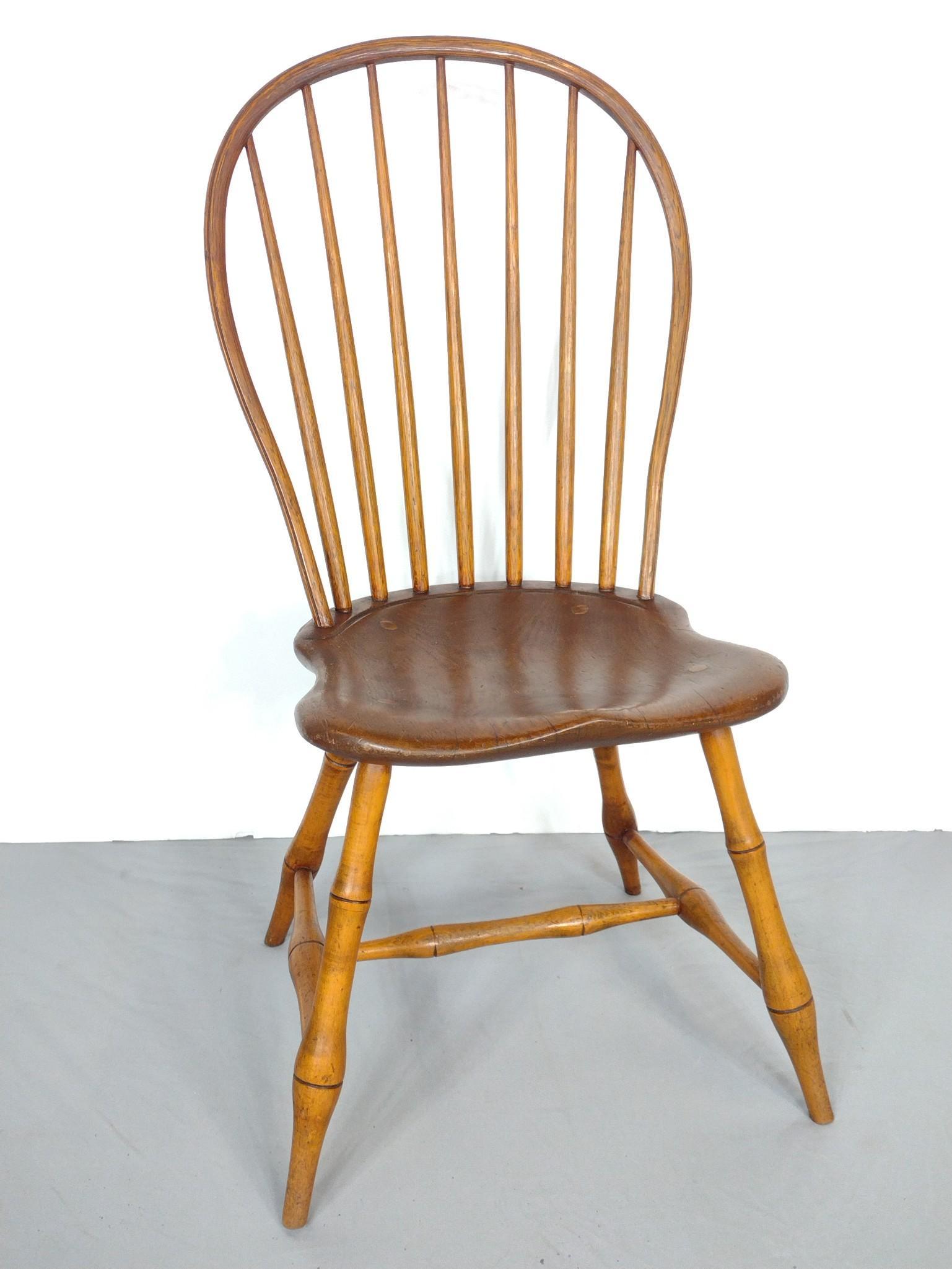 Windsor Side Chair: 17" wide X 16-1/2" deep X 37-1/2" high. Some surface wear consistent with age and use. MG. IMPORTANT: Before bidding, please read the terms and conditions. When you registered for the auction you agre