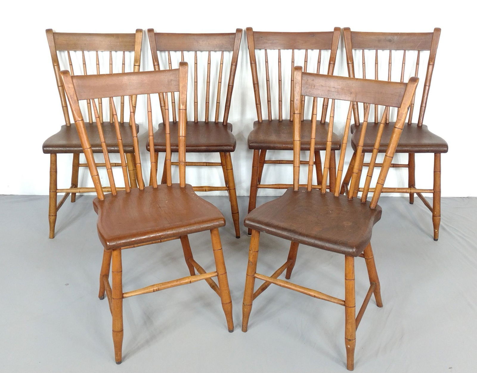 Set Of 6 Plank Bottom Chairs (1 of 5)