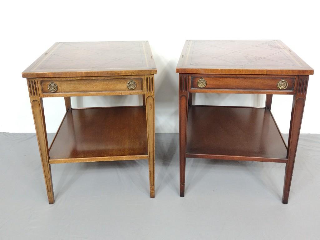 Pair Of Heritage Henredon Leather Top Side Tables (1 of 9)