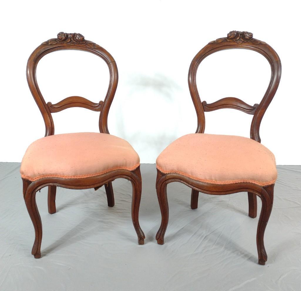 Pair Of Carved Side Chairs (1 of 5)