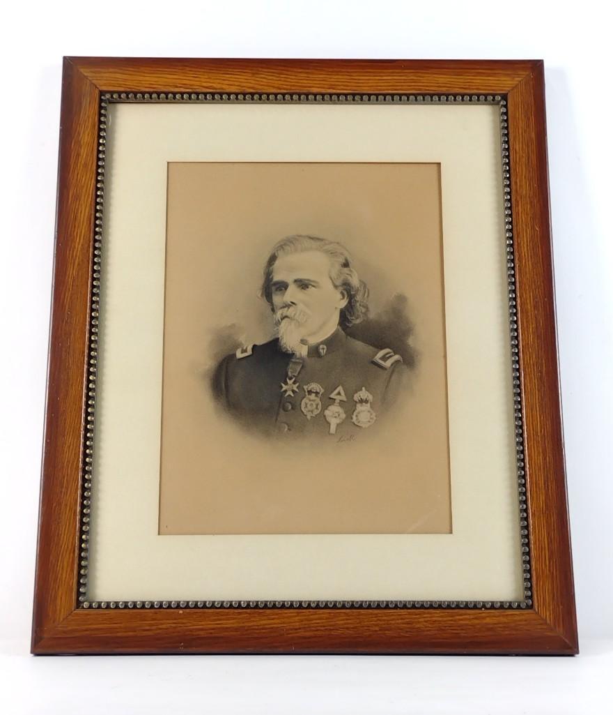 Portrait of Harry Solomon Mohler Mechanicsburg, PA Soldier: Soldier: Harry Solomon Mohler (1837-1920) born in Upper Allen Township, PA. Overall with frame 23-1/2" high x 19-1/2" wide. DP.
