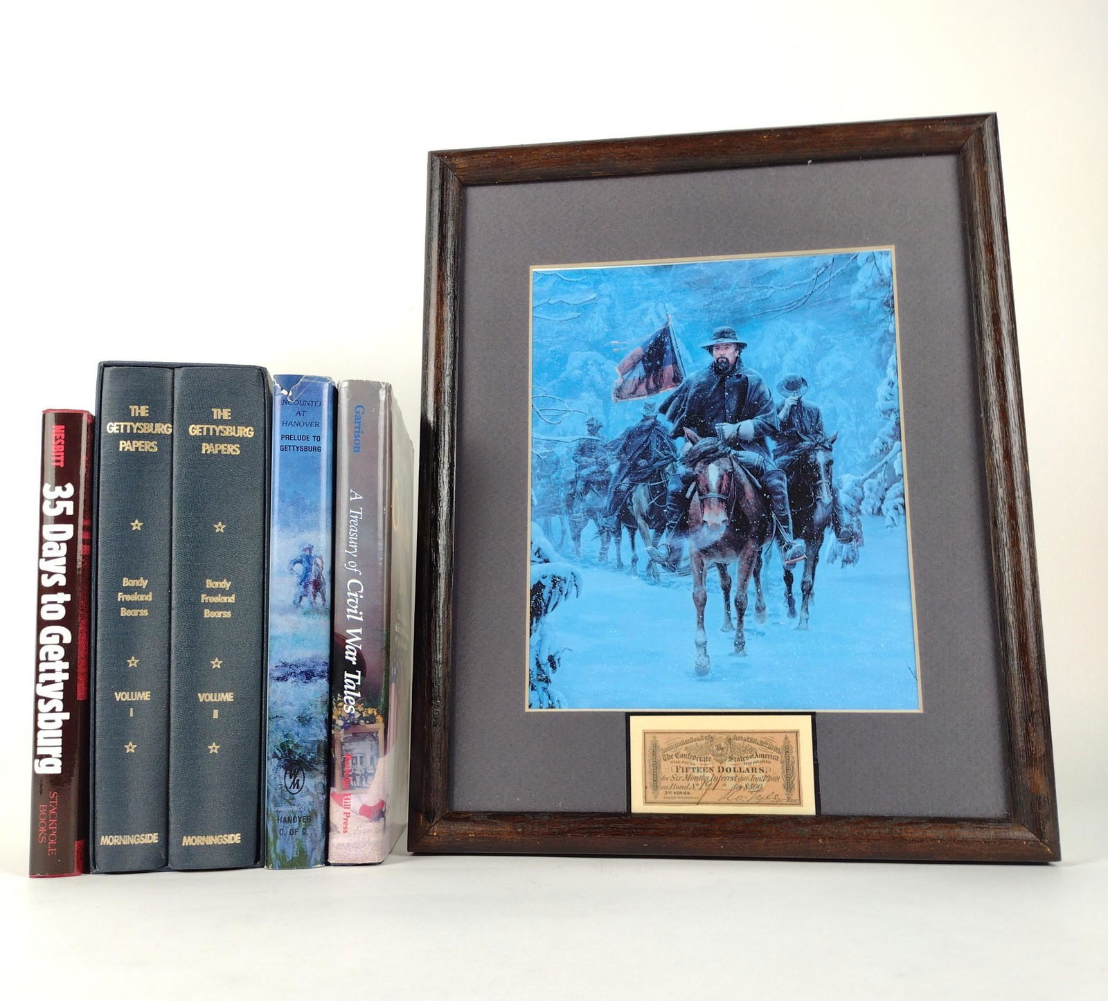 6 Pcs incl 1864 Confederate Note and Gettysburg Books (1 of 5)