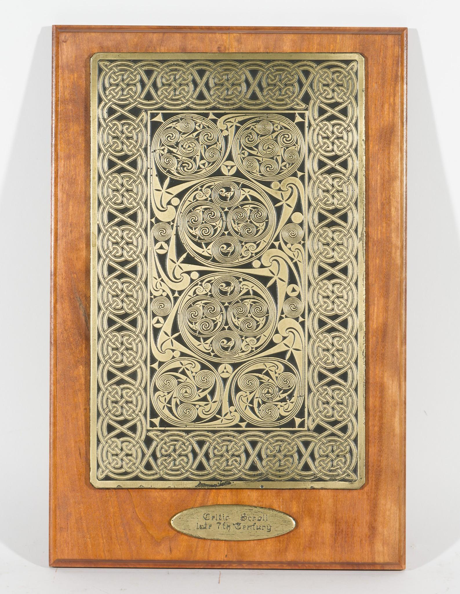 Book of Durrow Celtic Scroll Plaque (1 of 4)