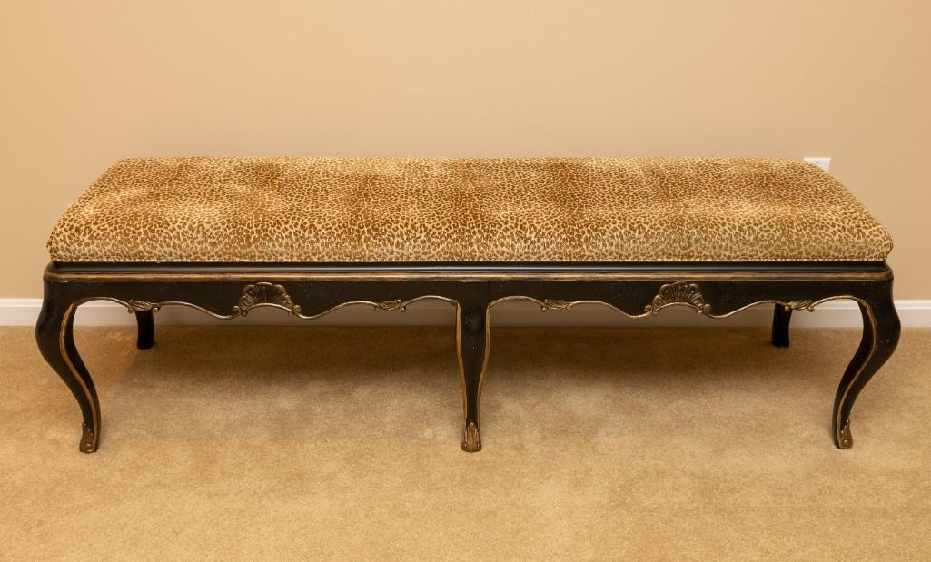 6 Legged Bench with Leopard Upholstery (1 of 3)