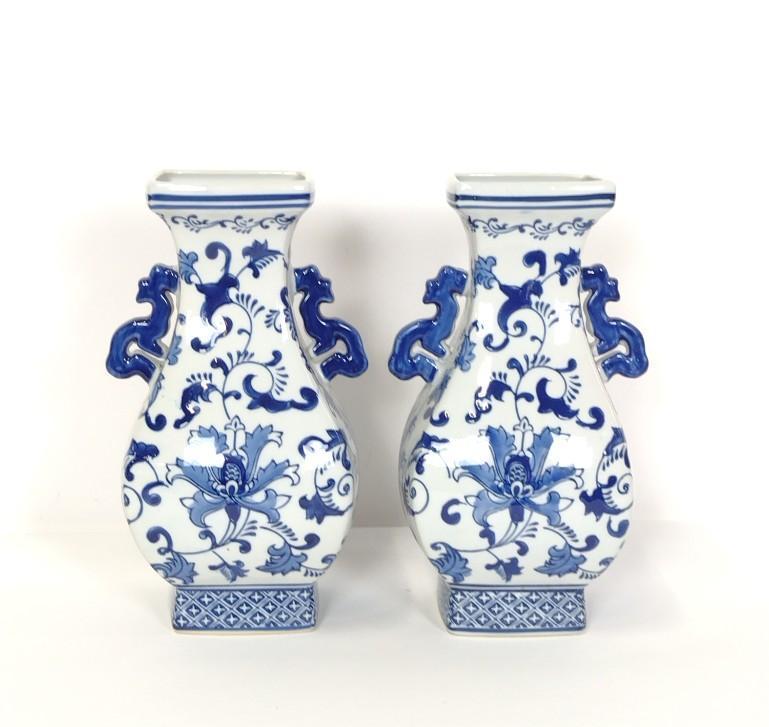 Pr Blue and White Ceramic Vases (1 of 3)