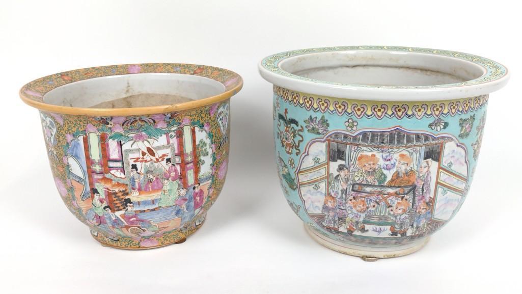 2 Asian Ceramic Planters (1 of 5)